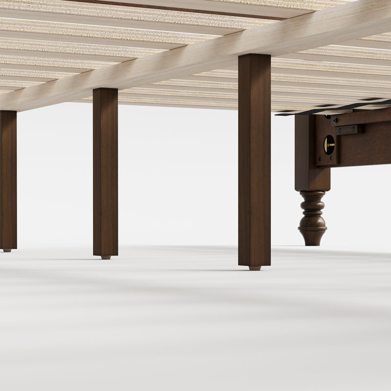 Structure de lit Cleo, Grand lit, Noyer foncé