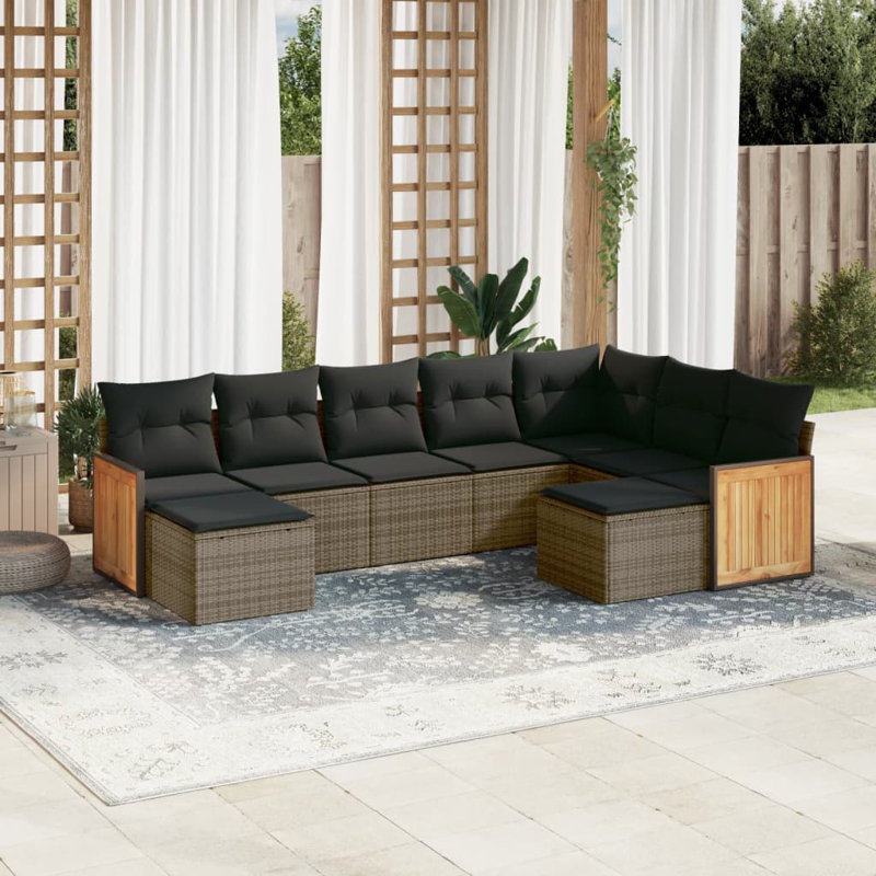 Ensemble de canapé de jardin Vidaxl gris