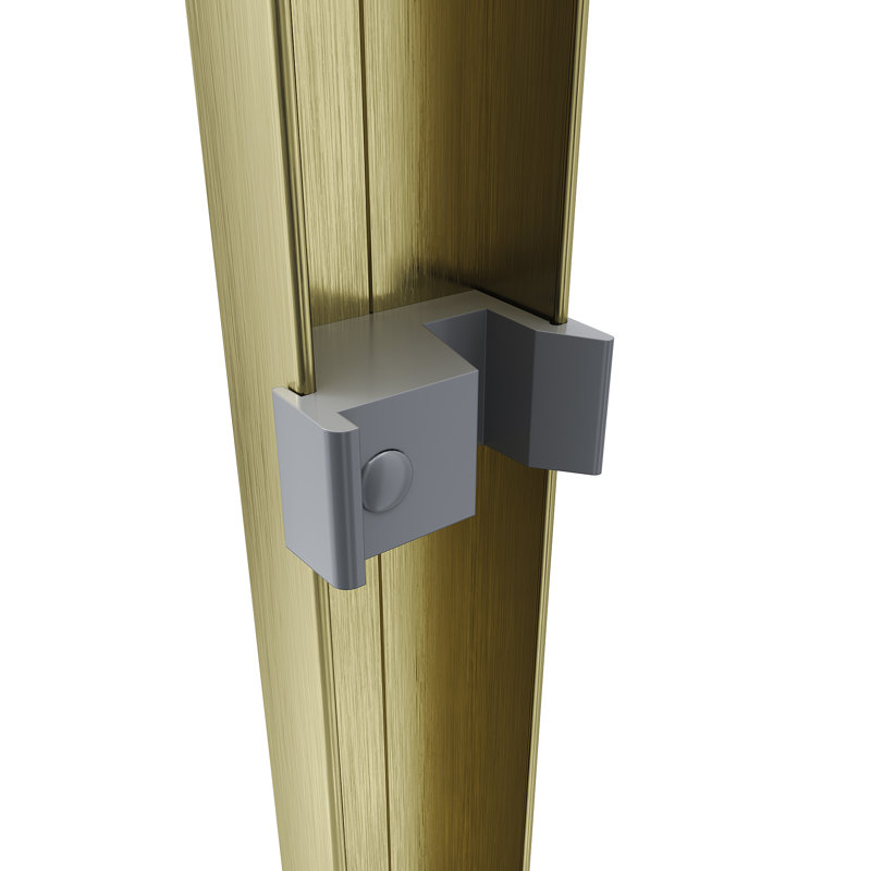 45"-48" W X 72" H Dual Handle Semi-Frameless Bypass Tempered Glass Shower Door In Satin Brass, Satin Brass