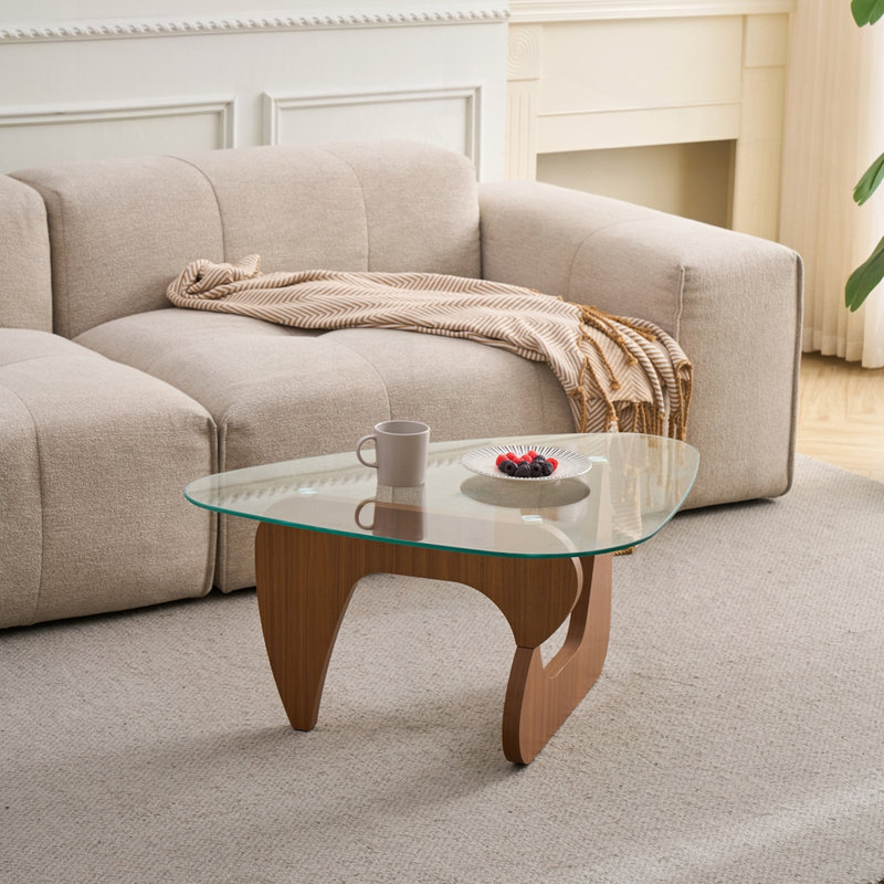 Table basse Farmhouse Mid-Century, Brun / Transparent, 43.3"
