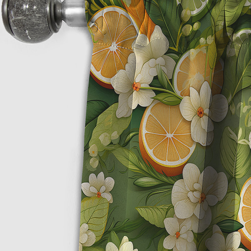 Motif tropical de citron - Rideau floral - Rideau occultant - 1 panneau, L 52 po x L 84 po