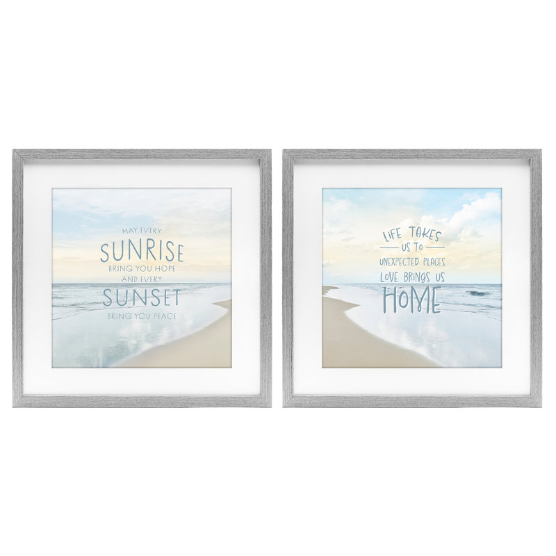 Beautiful Beach Inspirations, ensemble de 2 reproductions encadrées sous verre, design par Natalie Carpentieri
