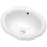 Lavabo de salle de bain ovale blanc en porcelaine vitreuse avec trop-plein