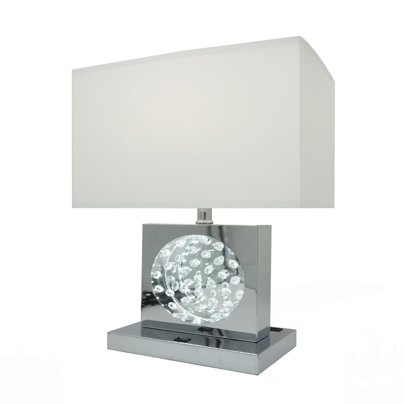 Abat-jour rectangulaire en cristal 1pc, Chrome White, Chrome