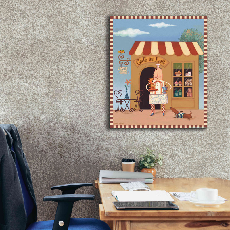 «Chef 6 Cafe Au Lait» par Viv Eisner, art mural sur toile, H 30 po x l 26 po x P 1,5 po