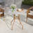 27.5'' Outdoor Bistro Table PE Rattan Round Patio Side Table w/ Heavy Duty Metal Frame