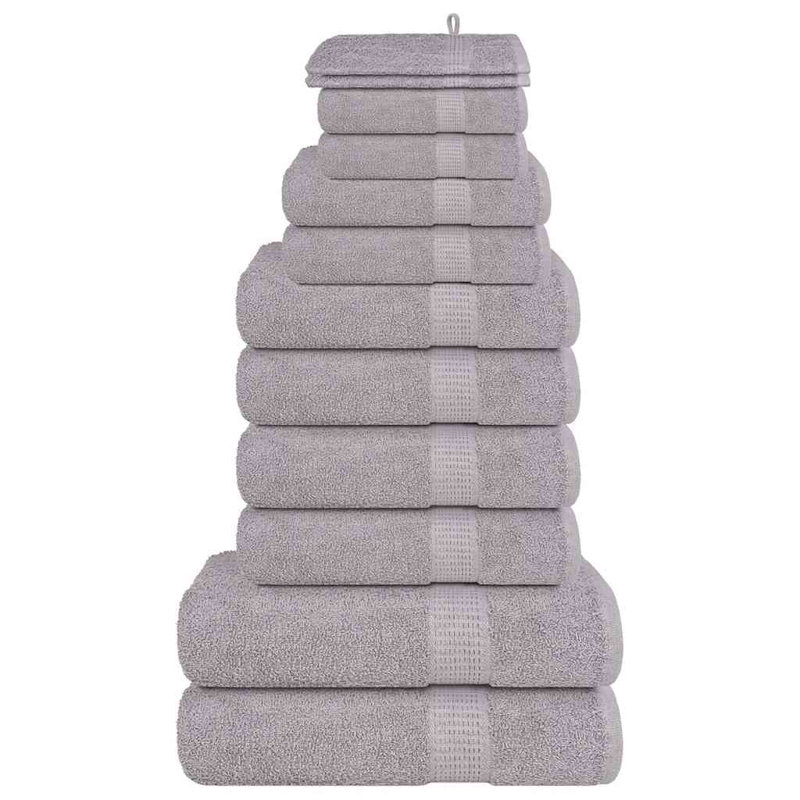 Towel Set 360 Gsm 100% Cotton, 12 Piece Towel Set, Grey