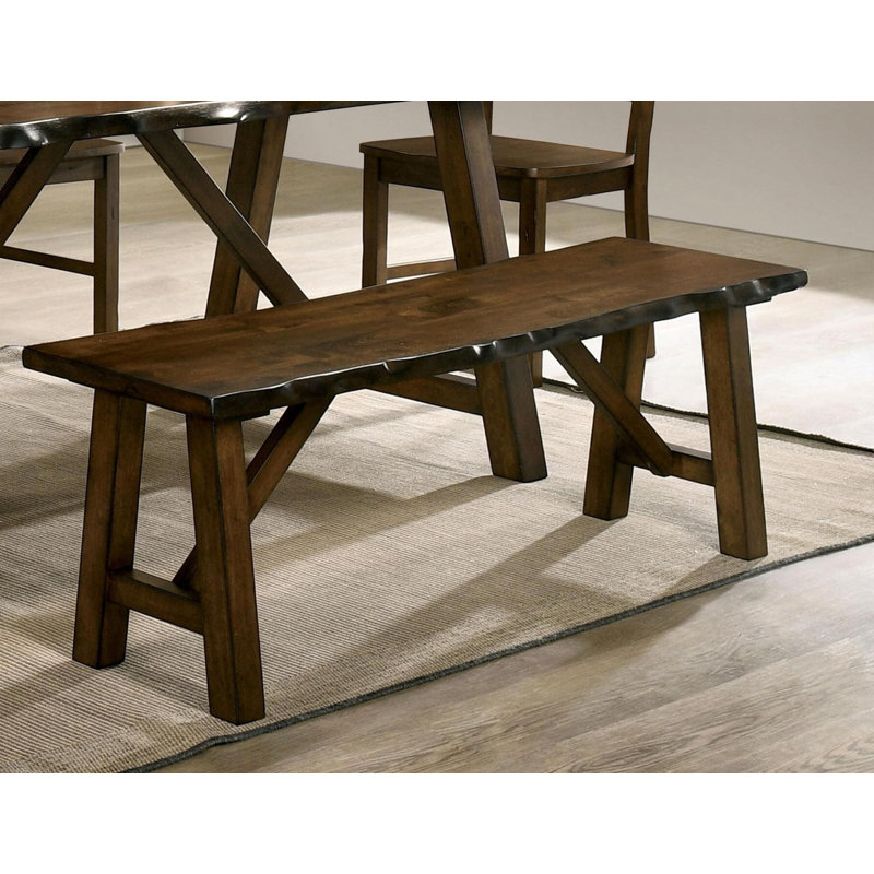 Banc en bois massif rustique avec finition en noyer rustique 1pc