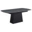 Table de salle à manger moderne en faux marbre avec base sculptée