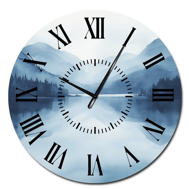 Grande horloge murale scandinave Calming Lake, Surdimensionné