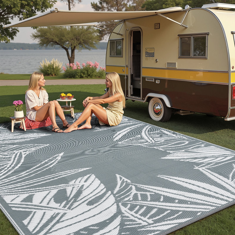 Ellie Outdoor Braided Floral Area Rug, Rectangle 9' x 12'
