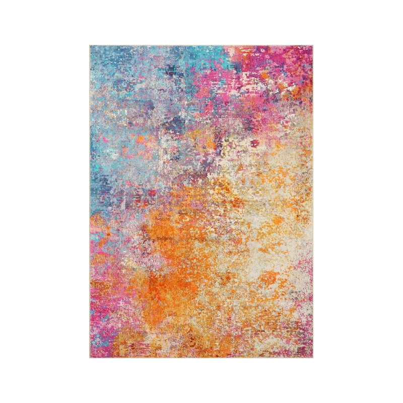 Multicolor Abstract Art Area Rug 5 x 7 Ft for Entryway