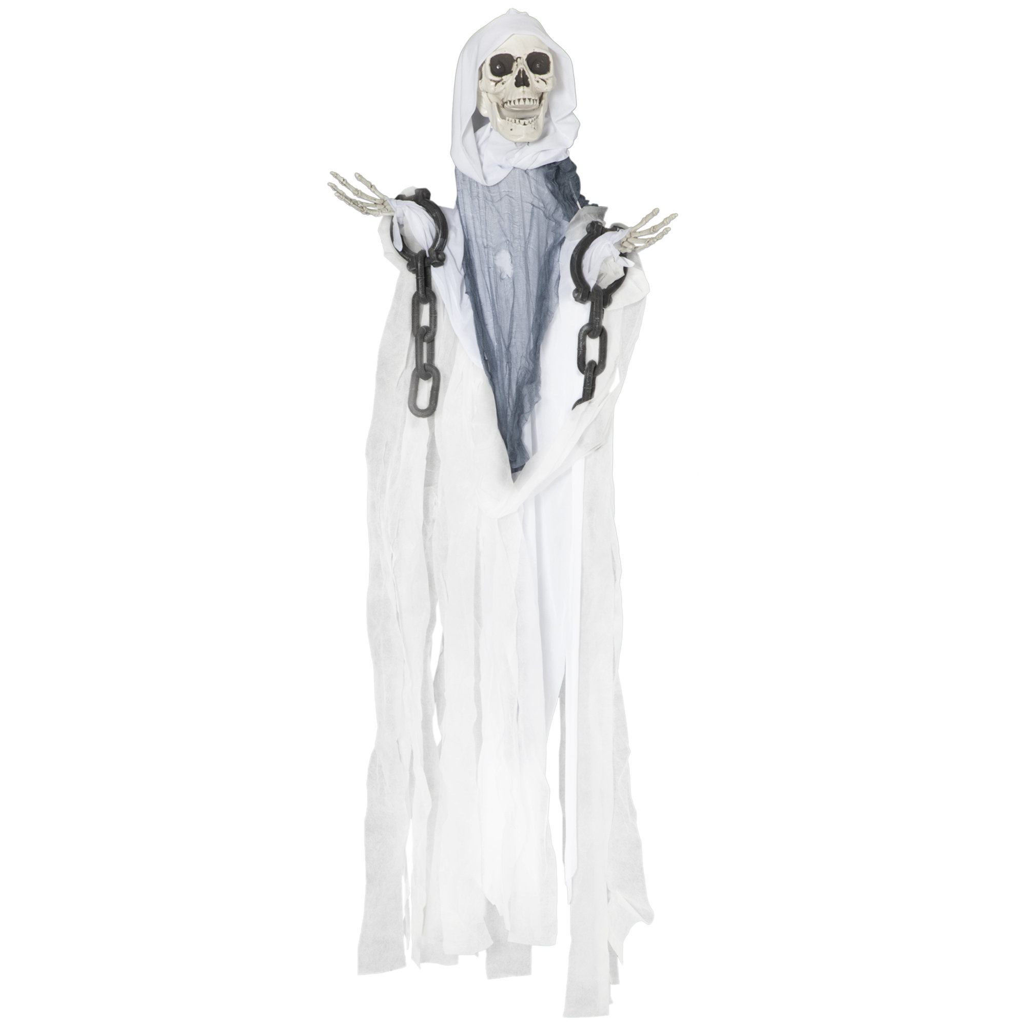 Animated Hanging Skeleton Decoration White Robes