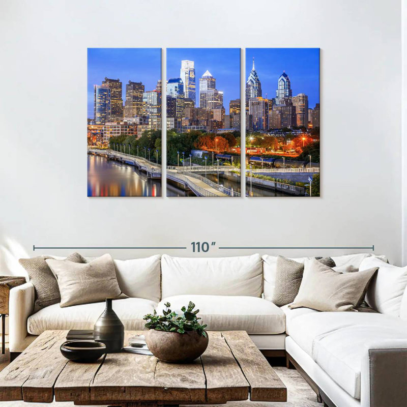 Sebbie Philadelphia Blue Hour, 48" H x 74" W