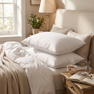 Oreillers Windsor pour lit King Size (lot de 2), oreillers d'hôtel en microfibre douce imitation duvet