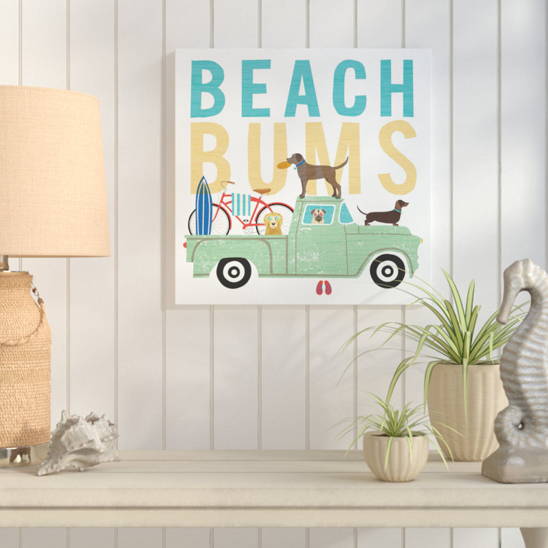 «Beach Bums Truck I carré», impression, H 18" x l 18" x P 1", Toile tendue