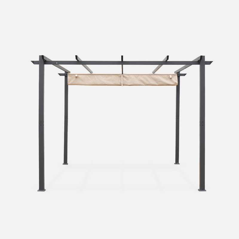 Azem 3m x 3m Aluminum Pergola, Beige