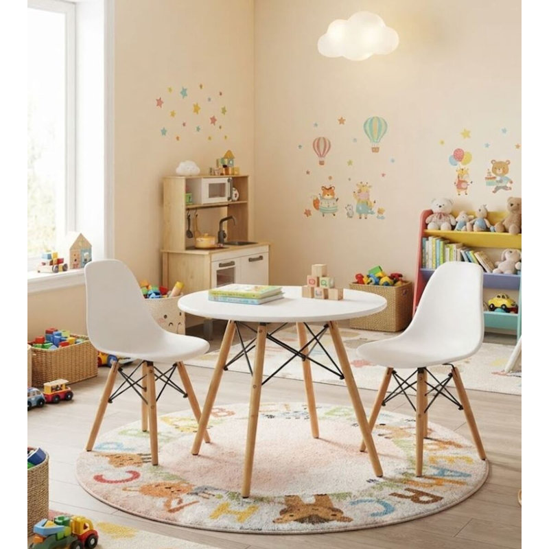 Ensemble en bois manufacturé pour enfants Franklin, Blanc / brun / blanc