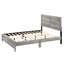 Lit plateforme contemporain gris, lit double avec grain de bois rustique, assemblage simple, conception facile à entretenir, aucun sommier requis, assemblage