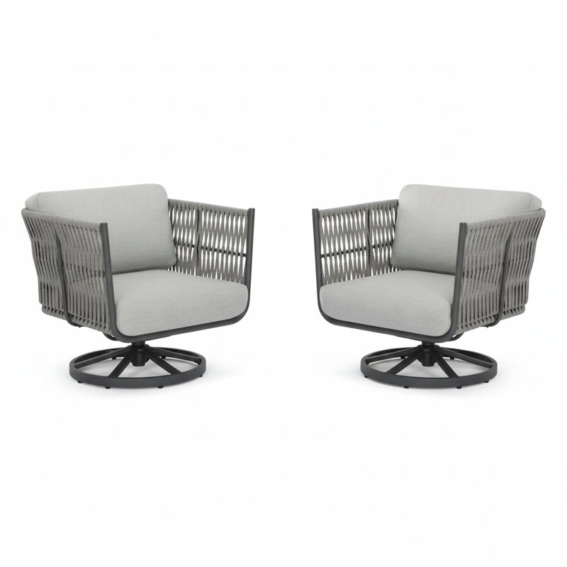 Ensemble de chaises pivotantes deux pièces Milano avec coussins Sunbrella