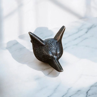 Antique Bronze Fox Head Knob