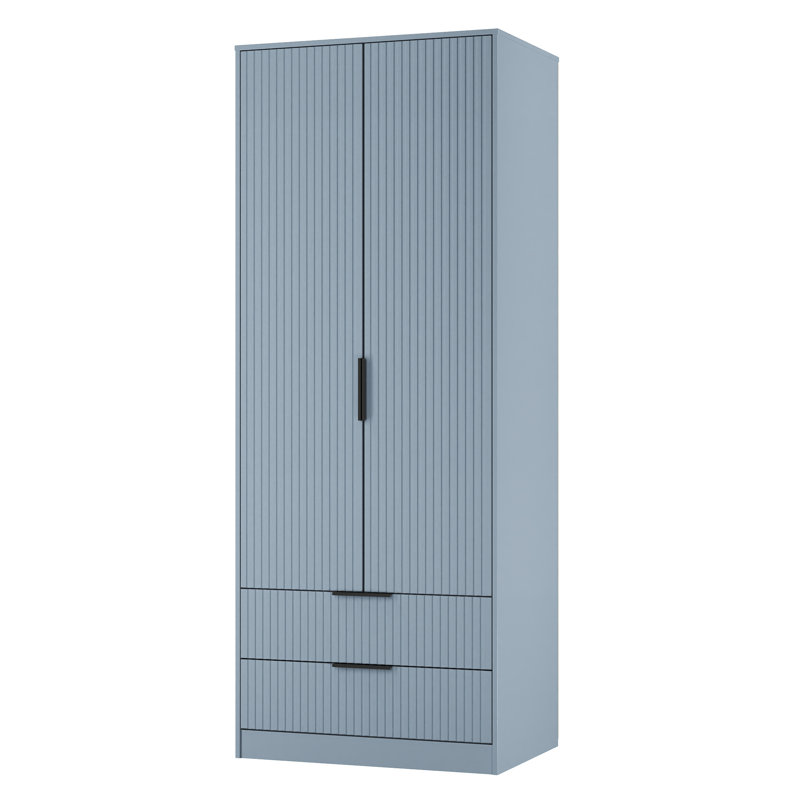 Takirra 2 Drawer Double Wardrobe, Light Blue