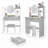 17 Round LED Mirror Vanity Table with Cushioned Stool (Basic)"-318909135
