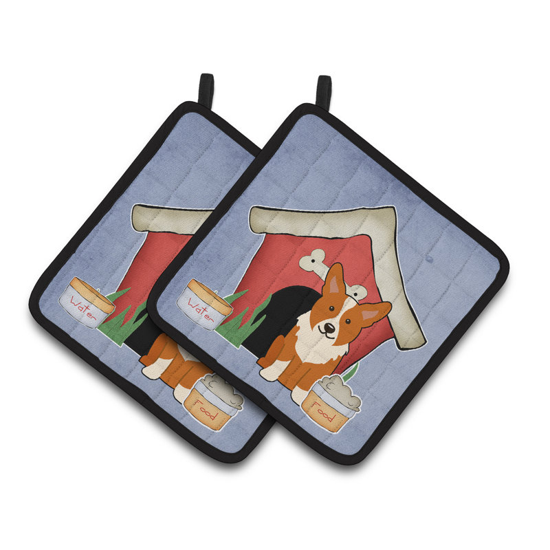 Caroline's Treasures Dog House Polyester Potholder Set