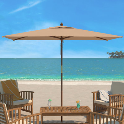 Parasol de marché rectangulaire en bois 6,5 pi x 10 pi Aklin