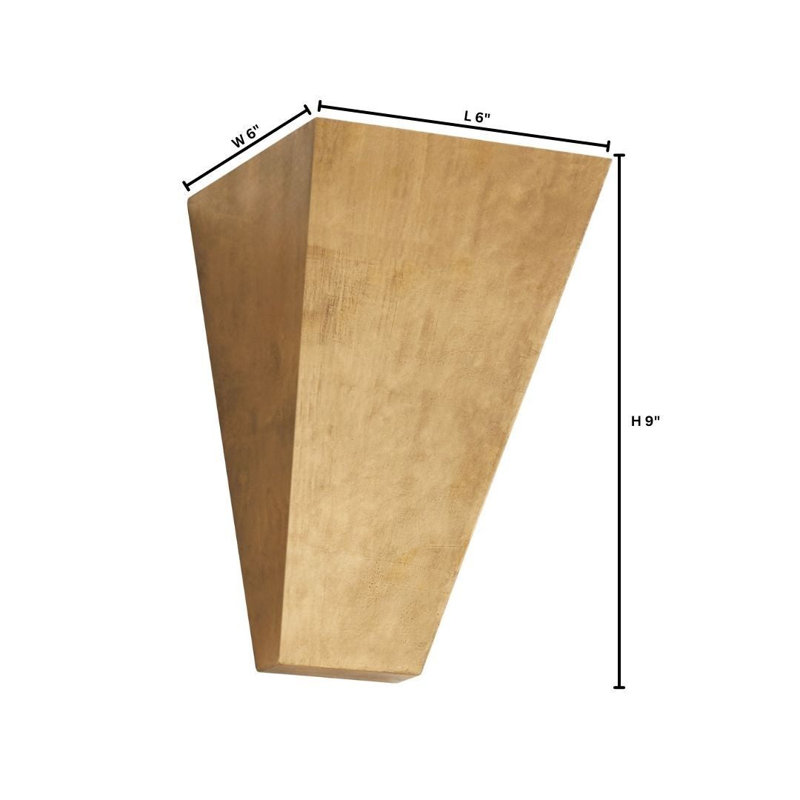Doro Triangle Iron Accent Shelf, 9" H x 6" W x 6" D