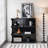 Multifunctional 4-Tier Black Book Shelf & Coffee Table