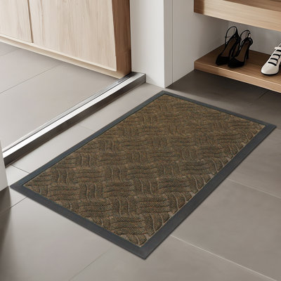 Heavy-duty Indoor/outdoor Rubber Doormat - Deep Tread Design For Superior Dirt Trapping, All-weather Durable Floor Mat