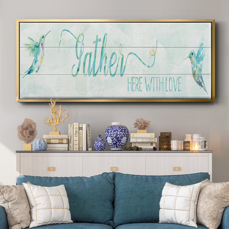 «Gather Here», toile encadrée, H 20 po x l 50 po