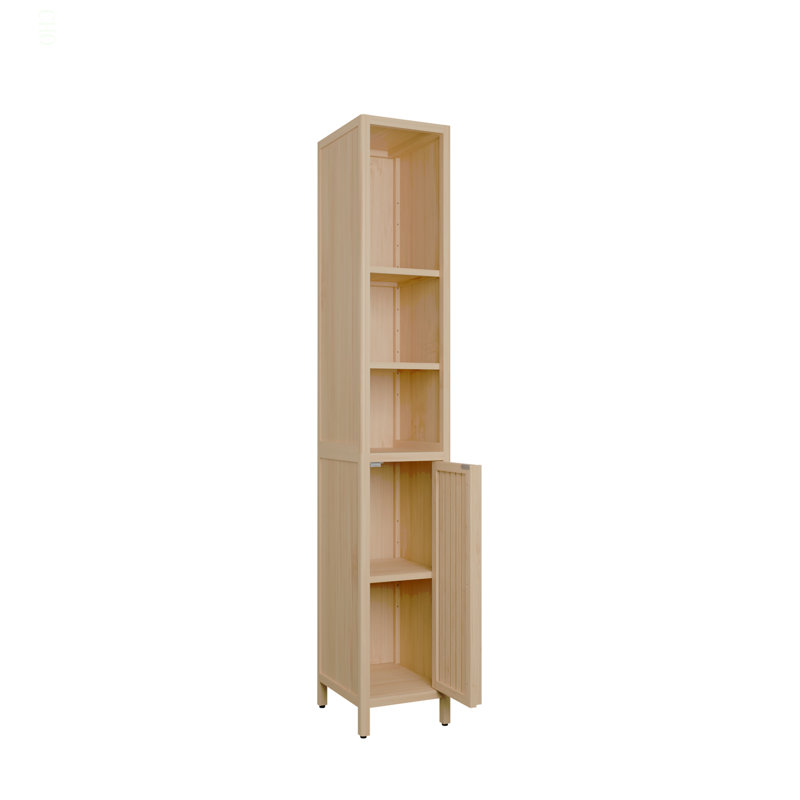 Natural bamboo large capacity thin and tall cabinet
