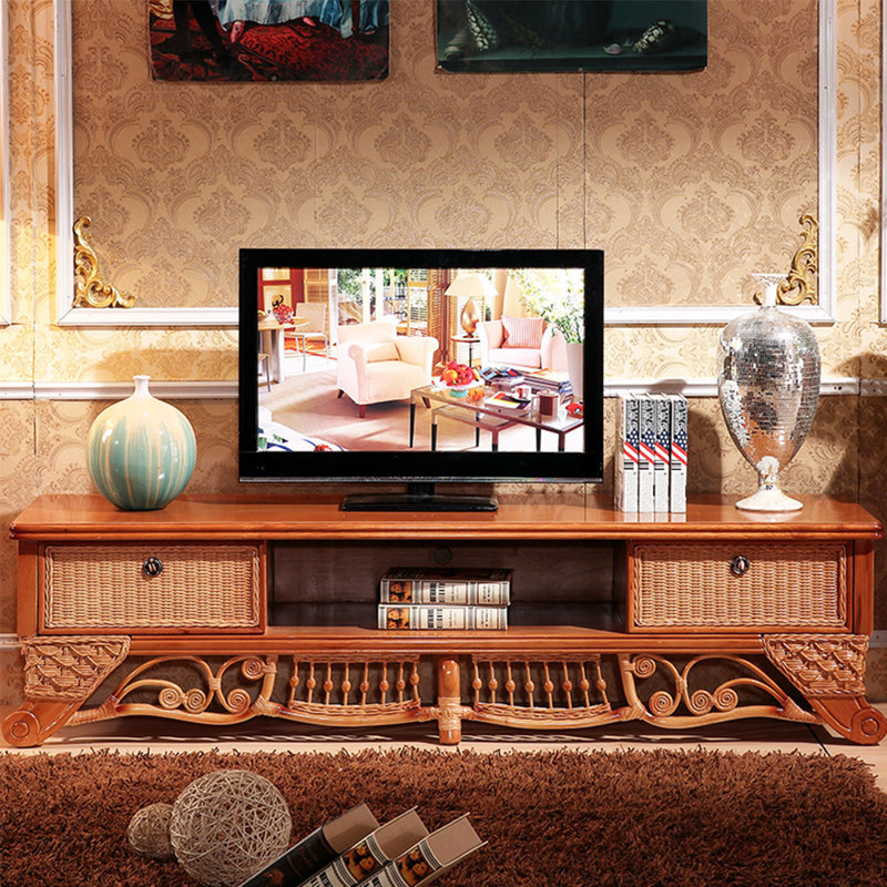 Meuble télé de style sud-est asiatique, 62.99"