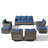 Maelie 7-Piece Patio Conversation Set, Outdoor Sofa With 4 Swivel Gliders And 2 Ottomans-341897652