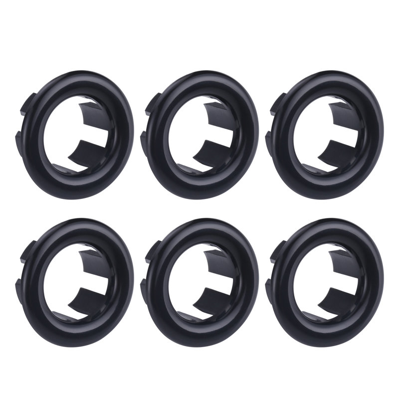 6Pcs Overflow Ring, Bathroom Sink Hole Trim Cover In Polished Chrome, Matte Black