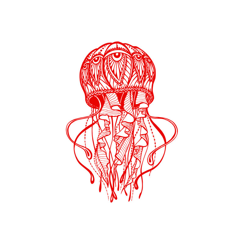 Décalcomanie murale jellyfish Manila, Rouge