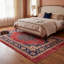 Tapis Myrtle Traditional Medalle de style persan, bleu marine, orange, or, vert, crème, ivoire, lavable à la machine, antidérapant, à poils courts, idéal pour l'intérieur et l'extérieur, adapté aux animaux de compagnie, pour salon, chambre, salle à manger, entrée, couloir, bureau-646703829