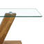 Table basse moderne et minimaliste en bois aggloméré transparent et bois