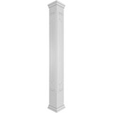 Craftsman Classic Square Non-Tapered Shaker Fretwork Column w/ Prairie Capital & Prairie Base