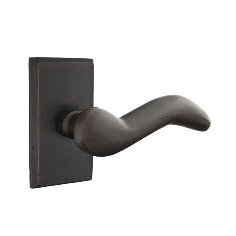 Poignée de porte avec rosette Cody, Droite, Bronze moyen