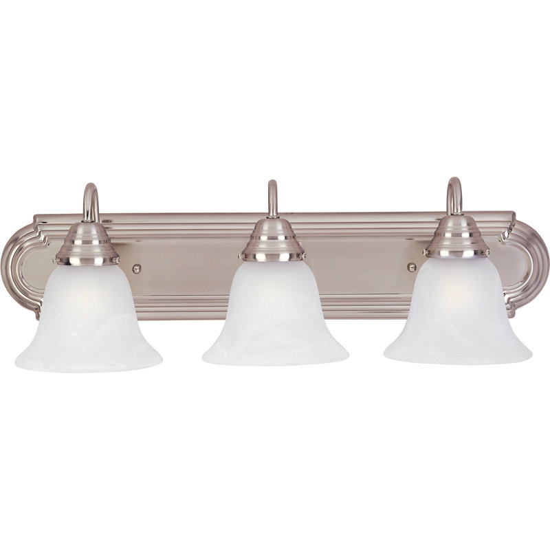 Vincente 3 - Light Dimmable Vanity Light, Marble/Satin Nickel