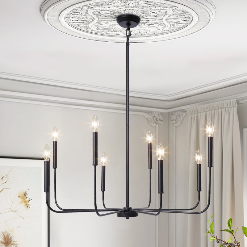 Kaymarie 8-Light 31.5"W Candle Style Classic/Traditional Chandelier with UL Certified for Living Room