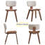 Ensemble de 2 chaises d'appoint Modern - Bois de noyer et blanc Boucle - Chaises de salle à manger ergonomiques courbées