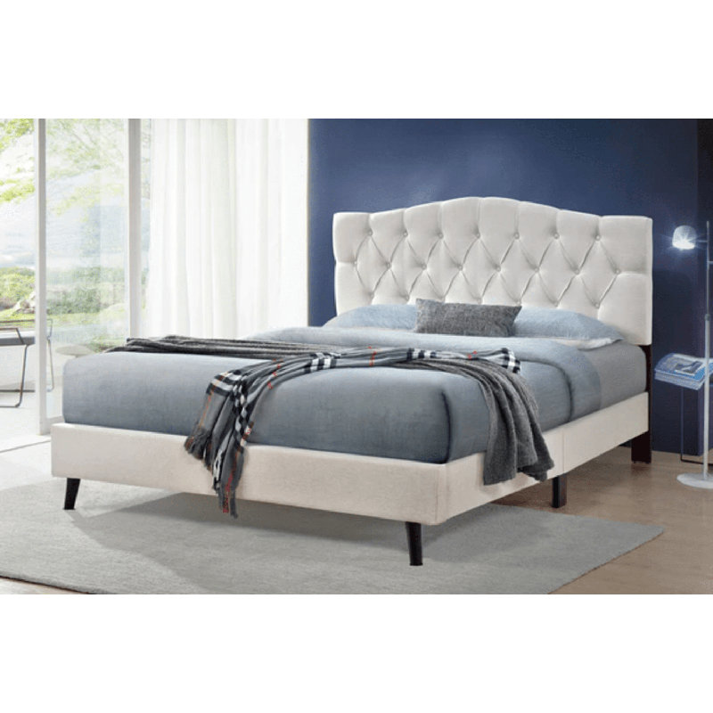 Jeneene Bed (queen) (fabric Beige), Beige