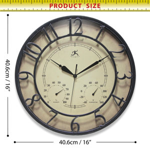Infinity Instruments Round Plastic Wall Clock 16 Inches - Black ...