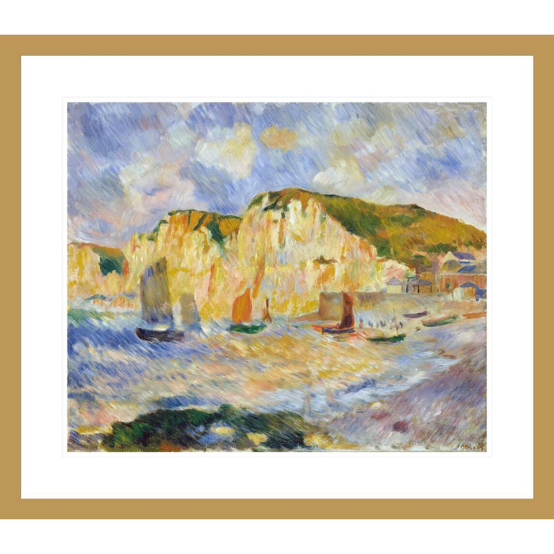 «Mer et falaises» par Pierre-Auguste Renoir, impression giclée encadrée, H 23,5 po x l 26,87 po