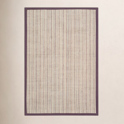 Beige Purple Striped Jute Rug