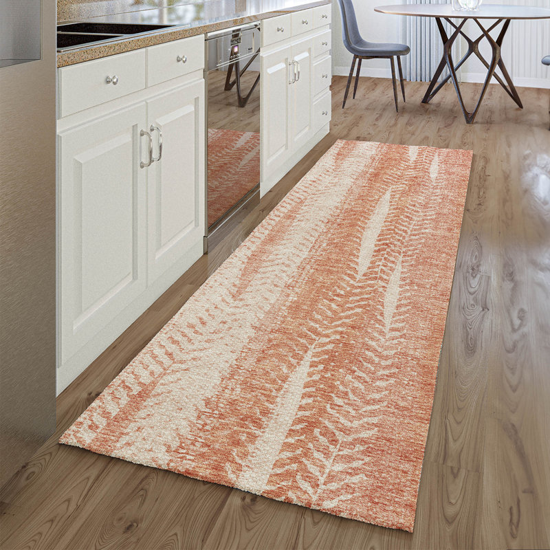 Tapis corail Prisco lavable à la machine de qualité supérieure, Tapis de couloir 2 pi 3 po x 7 pi 6 po